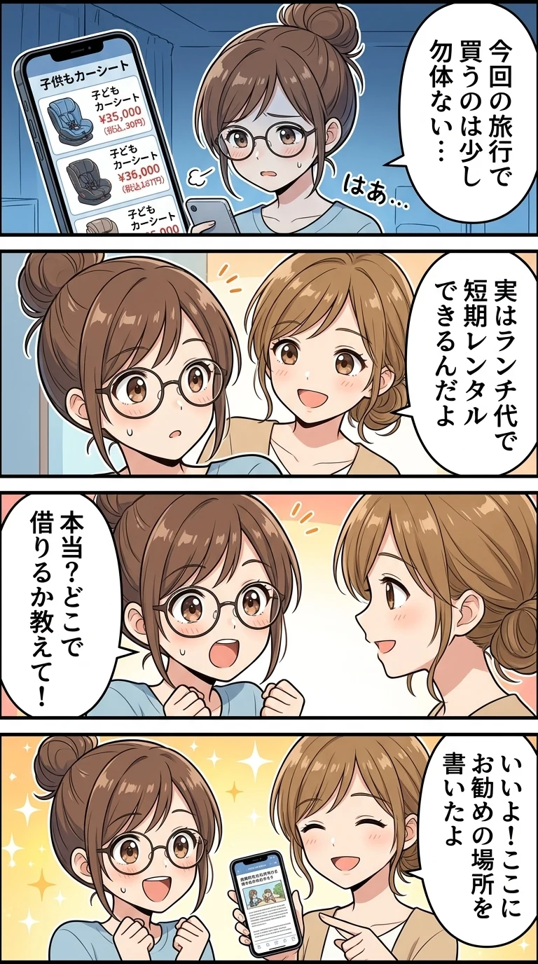チャイルドシート レンタル 1日だけ