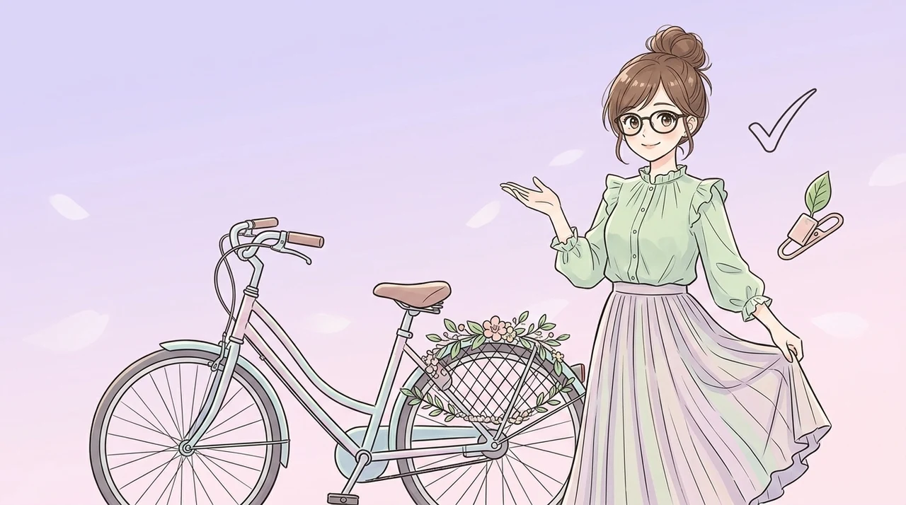 自転車乗車時にスカートがめくれない5つの対策