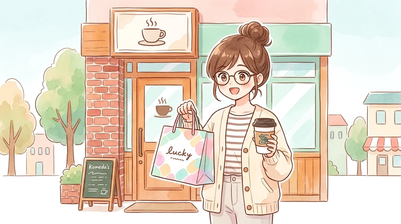 コメダ福袋2027を店頭で買うならどこ？のイメージ画像（全国のコメダ珈琲店・おかげ庵・ジェリコ堂）